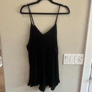 Free People Black Ribbed Romper